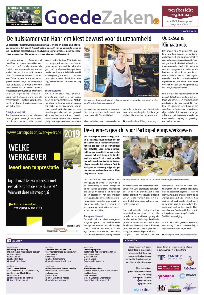 artikel haarlems dagblad goede zaken