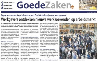 Participatieprijs werkgevers 2023 in Goede Zaken